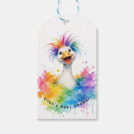 One Silly Goose Rainbow Baby Shower Thank You Geschenkanhänger