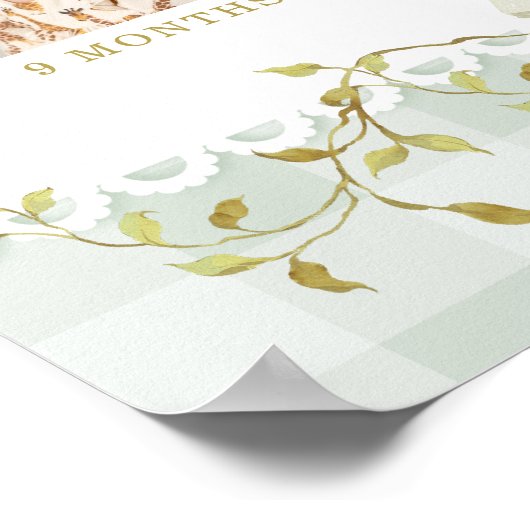 One Silly Goose Sage 1st Birthday Photo Milestone Poster (Ecke)