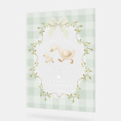 One Silly Goose Sage Gingham Birthday Welcome Acrylschild (Winkel)