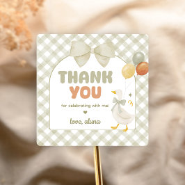 One Silly Goose Spring Birthday Quadratischer Aufkleber