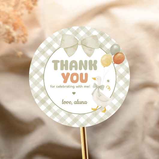 One Silly Goose Spring Birthday Runder Aufkleber