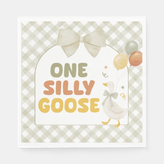 One Silly Goose Spring Birthday Serviette (Vorderseite)