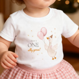 One Silly Goose Spring Party Farm First Birthday Baby T-shirt