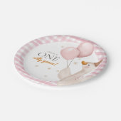 One Silly Goose Spring Party Farm First Birthday Pappteller (Schrägansicht)