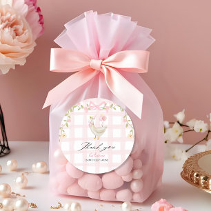One Silly Goose Vintage Pink Duck 1. Geburtstag Runder Aufkleber