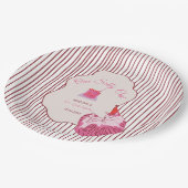 One Silly Pink Kitty 1st Birthday Pappteller (Schrägansicht)