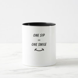 "One Sip One Smile" Happy Coffee Tasse