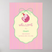 One Sleepy Cat 1st Birthday Welcome Poster (Vorne)