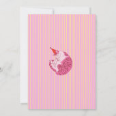 One Sleepy Cat 1st Birthday – Yellow Stripes Einladung (Rückseite)