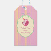 One Sleepy Cat 1st Birthday – Yellow Stripes Geschenkanhänger (Vorderseite)