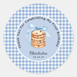 One Smart Cookie Boys Erstgeburt Vielen Dank Runder Aufkleber