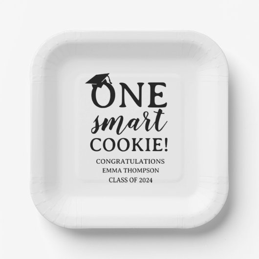 One Smart Cookie Class of 2024 Abschluss Pappteller (Vorderseite)