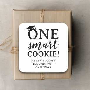 One Smart Cookie Class of 2024 Abschluss Quadratischer Aufkleber