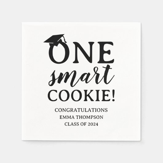 One Smart Cookie Class of 2024 Abschluss Serviette (Vorderseite)