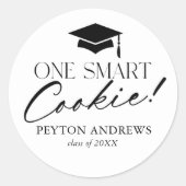One Smart Cookie Graduation Label Runder Aufkleber (Vorderseite)