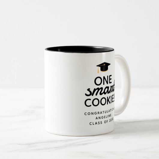 One Smart Cookie Graduation Party Celebration Zweifarbige Tasse (VorderseiteRechts)