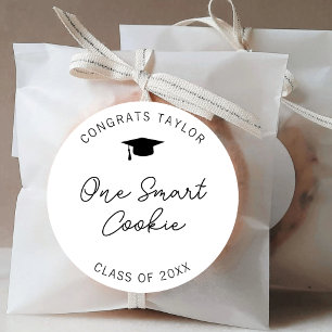 One Smart Cookie Graduation Party Class of 2024 Runder Aufkleber