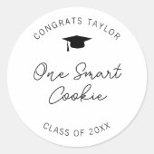 One Smart Cookie Graduation Party Class of 2025 Runder Aufkleber (Vorderseite)