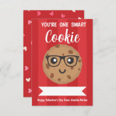 One Smart Cookie - Kids Classroom Valentine's Day Mitteilungskarte (Vorne/Hinten)
