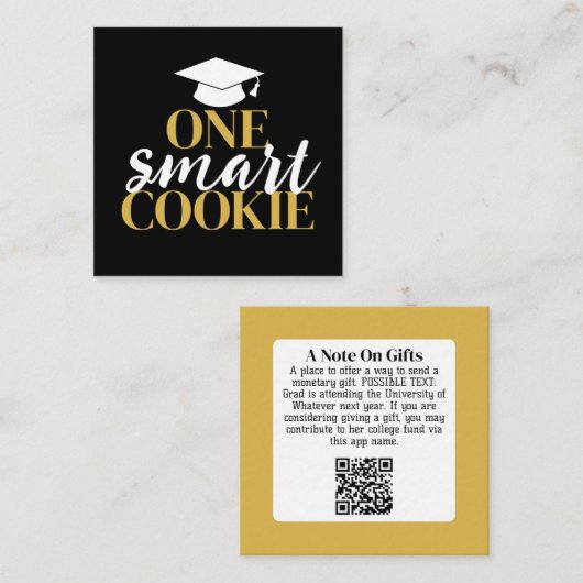 One Smart Cookie - Moderner Abschluss - QR Code Begleitkarte (Vorne/Hinten)