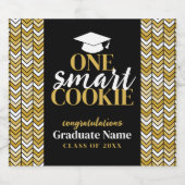 One Smart Cookie - Moderner Black Gold Abschluss Bierflaschenetikett (Einzelnes Label)