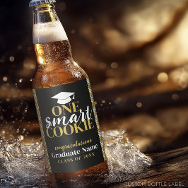 One Smart Cookie - Moderner Black Gold Abschluss Bierflaschenetikett