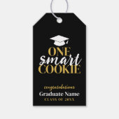 One Smart Cookie - Moderner Black Gold Abschluss Geschenkanhänger (Vorderseite)