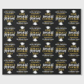 One Smart Cookie - Moderner Black Gold Abschluss Geschenkpapier (Flach)