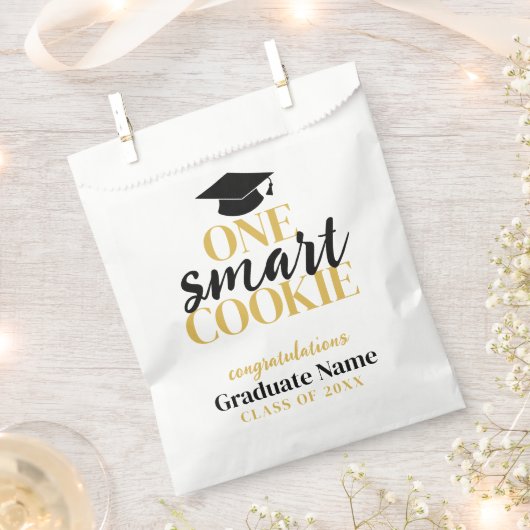 One Smart Cookie - Moderner Black Gold Abschluss Geschenktütchen (Ausgeschnitten)