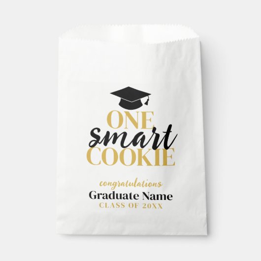 One Smart Cookie - Moderner Black Gold Abschluss Geschenktütchen (Vorderseite)