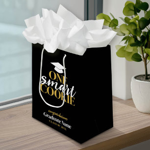 One Smart Cookie - Moderner Black Gold Abschluss Mittlere Geschenktüte