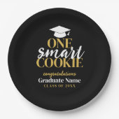 One Smart Cookie - Moderner Black Gold Abschluss Pappteller (Vorderseite)