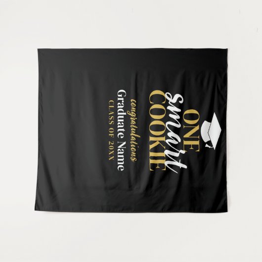 One Smart Cookie - Moderner Black Gold Abschluss Wandteppich (Vorderseite (Horizontal))