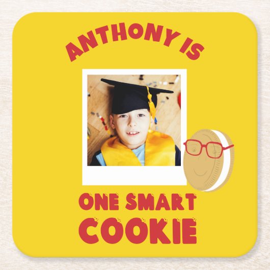One Smart Cookie Personalisiert Graduation Party Rechteckiger Pappuntersetzer (Vorderseite)
