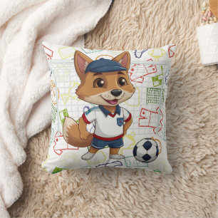 One Soccer Cayote Print Kissen