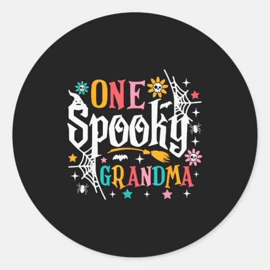 One Soky Grandma Shirt Funny Halloween Soky Grandm Runder Aufkleber (Vorderseite)