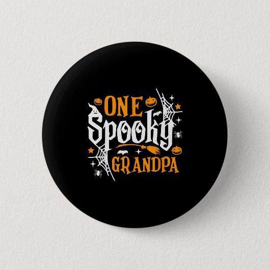 One Soky Grandpa Shirt Funny Halloween Matching Fa Button (Vorderseite)