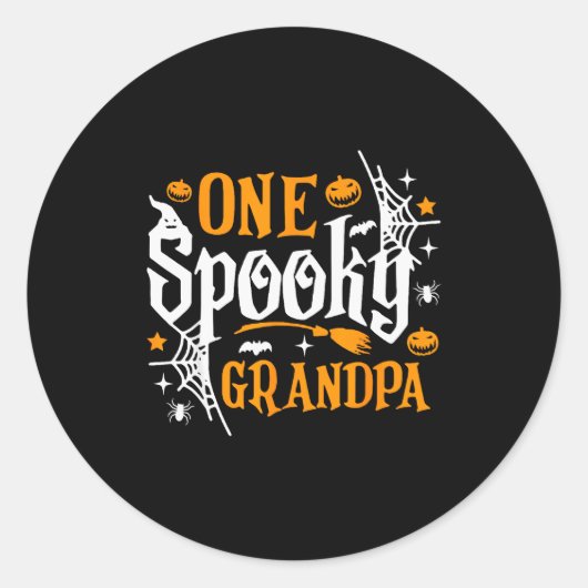 One Soky Grandpa Shirt Funny Halloween Matching Fa Runder Aufkleber (Vorderseite)