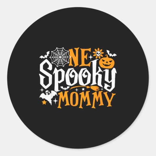 One Soky Mommy Funny Halloween Family Matching Runder Aufkleber (Vorderseite)