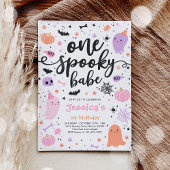 One Spooky Babe Cute Halloween Ghost 1st Birthday Einladung