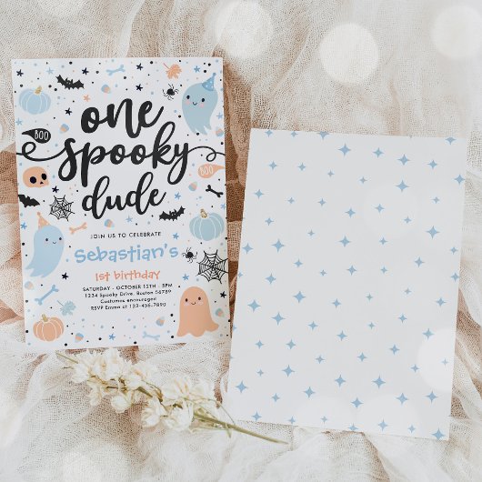 One Spooky Dude Cute Halloween Ghost 1st Birthday Einladung