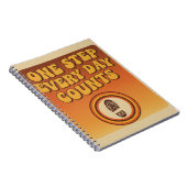 One Step Every Day – Retro Motivational Notebook Notizblock (Rechte Seite)