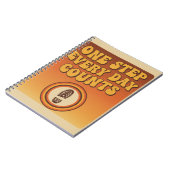 One Step Every Day – Retro Motivational Notebook Notizblock (Linke Seite)