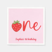 One Strawberry Birthday Serviette (Vorderseite)