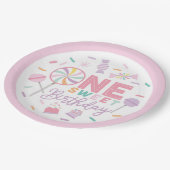 One Sweet Birthday 9" Paper Plate Pappteller (Schrägansicht)