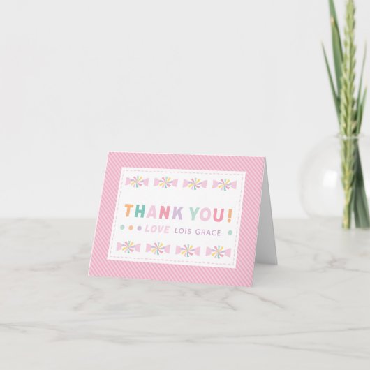 One Sweet Birthday Customizable Thank you Card Dankeskarte (Vorderseite)