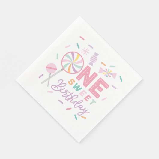 One Sweet Birthday Luncheon Napkin Serviette (Ecke)