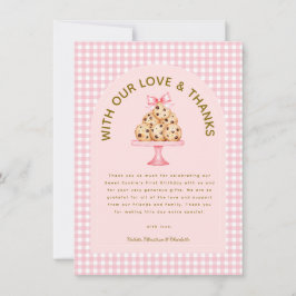 One Sweet Cookie Girl's First Birthday Vielen Dank Dankeskarte