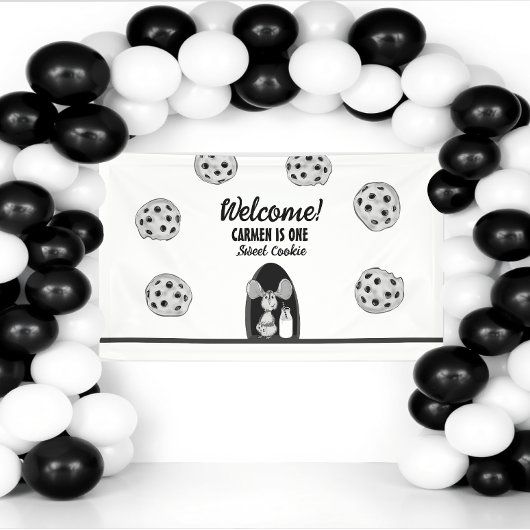 One Sweet Cookie Mouse First Birthday Banner
