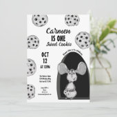 One Sweet Cookie Mouse First Birthday Einladung (Stehend Vorderseite)